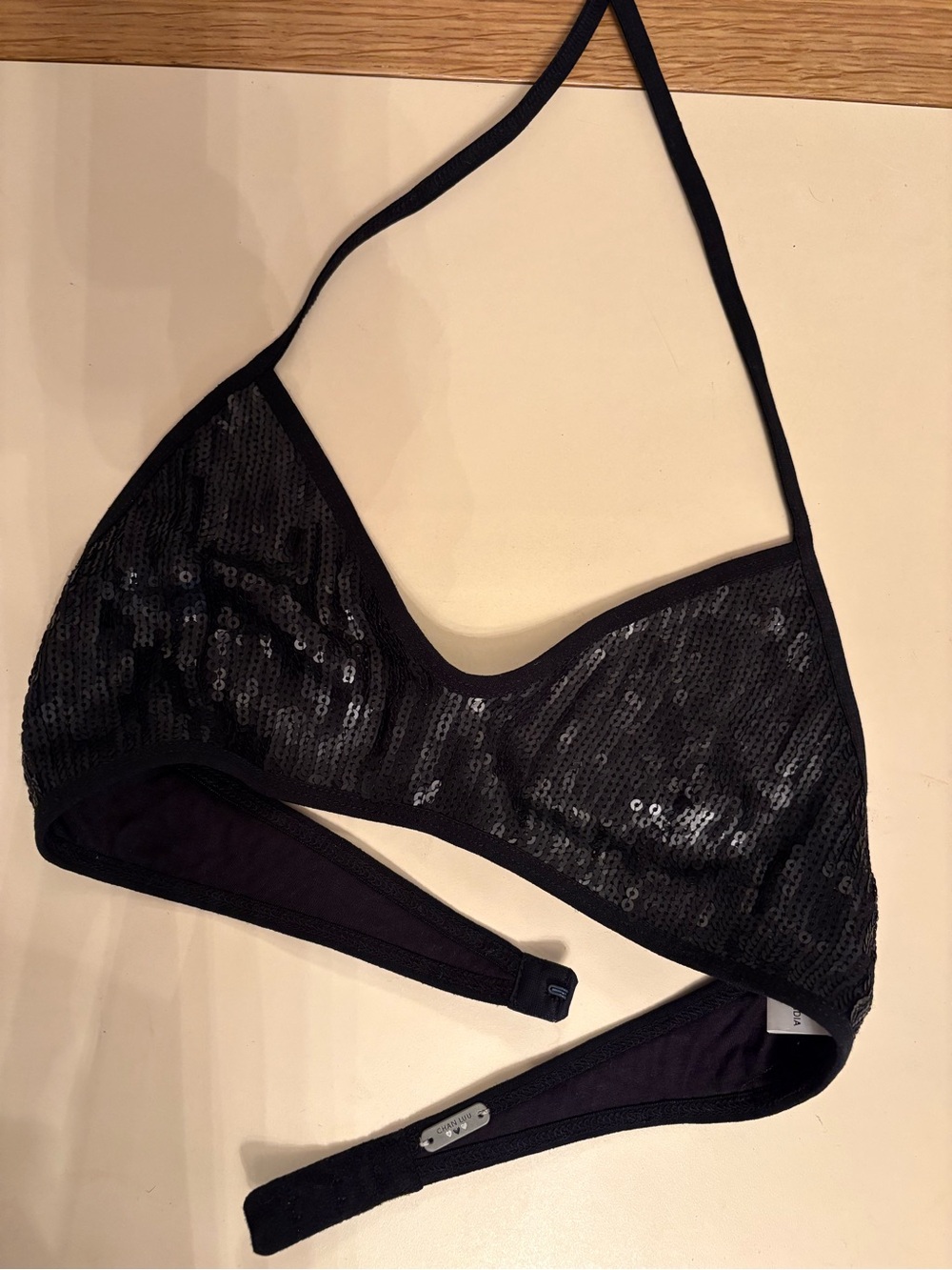 Chan Luu Black Sequin Bralette